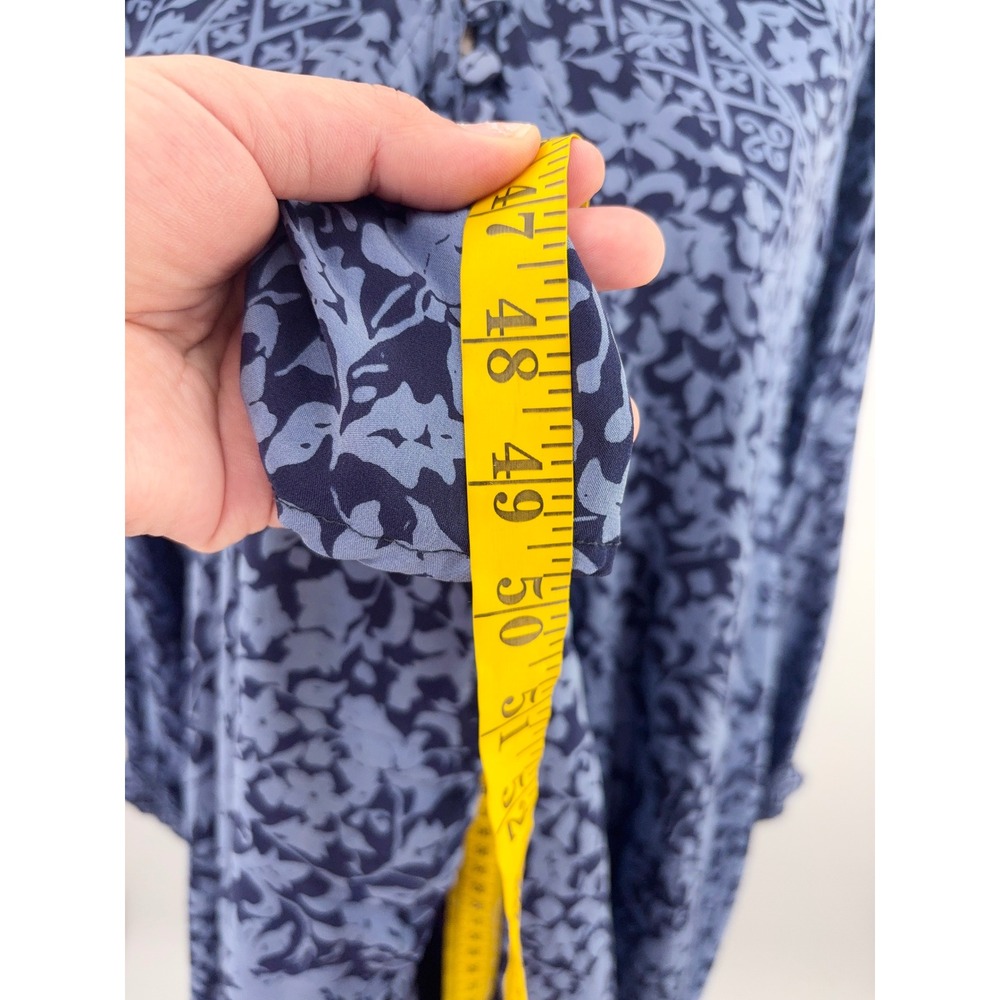 B56 Natalie Martin Fiore Maxi Dress XS Orchid Blue Floral Silk Lagenlook Boho - Picture 9 of 11